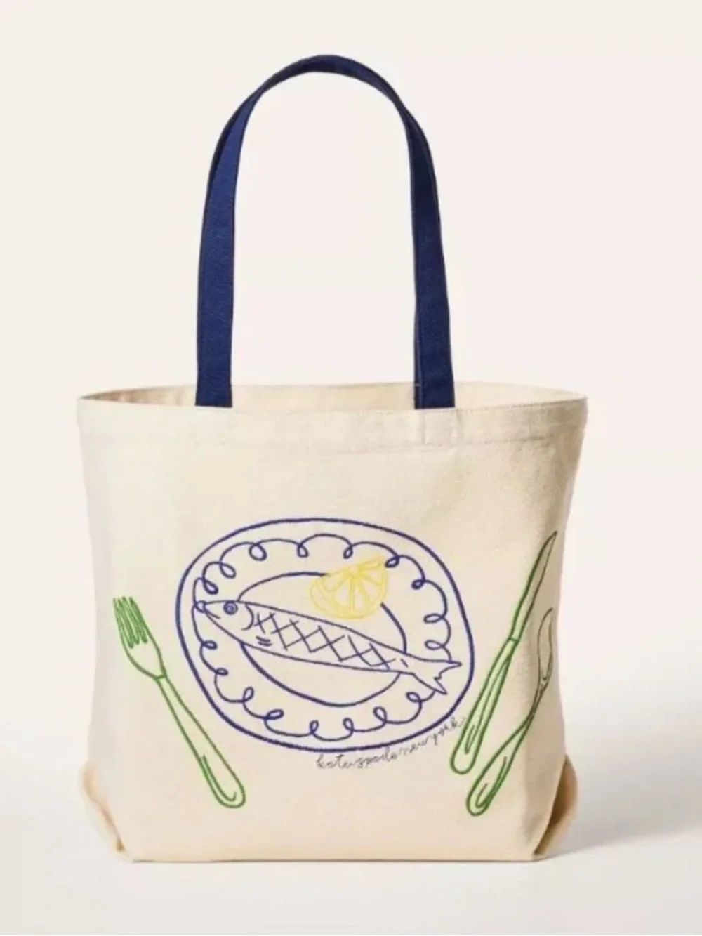 Kate Spade x Target Embroidered Fish Dinner Tote Bag NWT